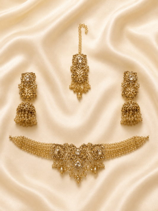 F. Jeweler Royal Pearl bahu bali Necklace Set