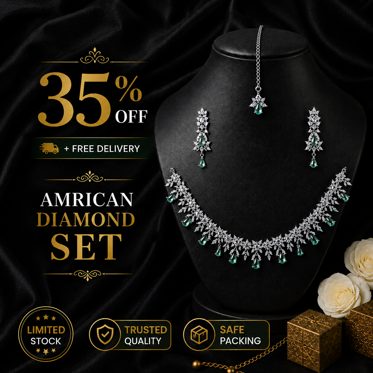 Amrican Diamond Neckless Set