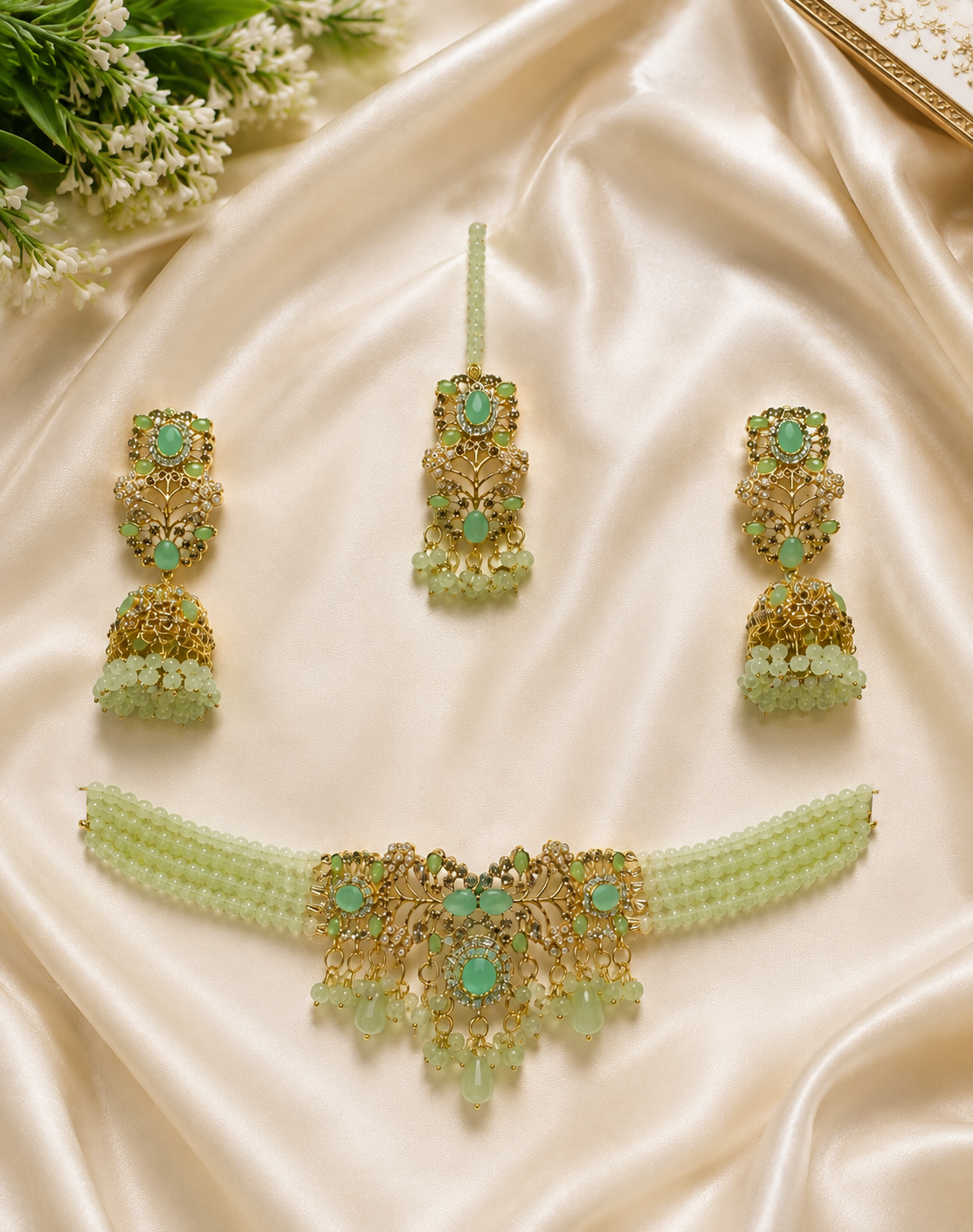Emerald Green Royal Bridal Jewelry Set