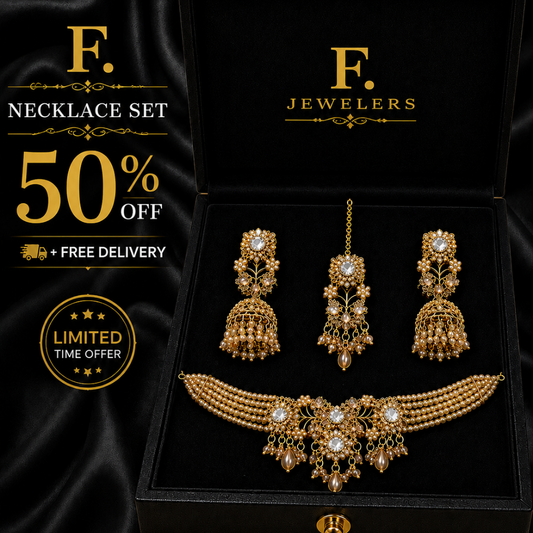 F. Jeweler Royal Pearl bahu bali Neckless Set