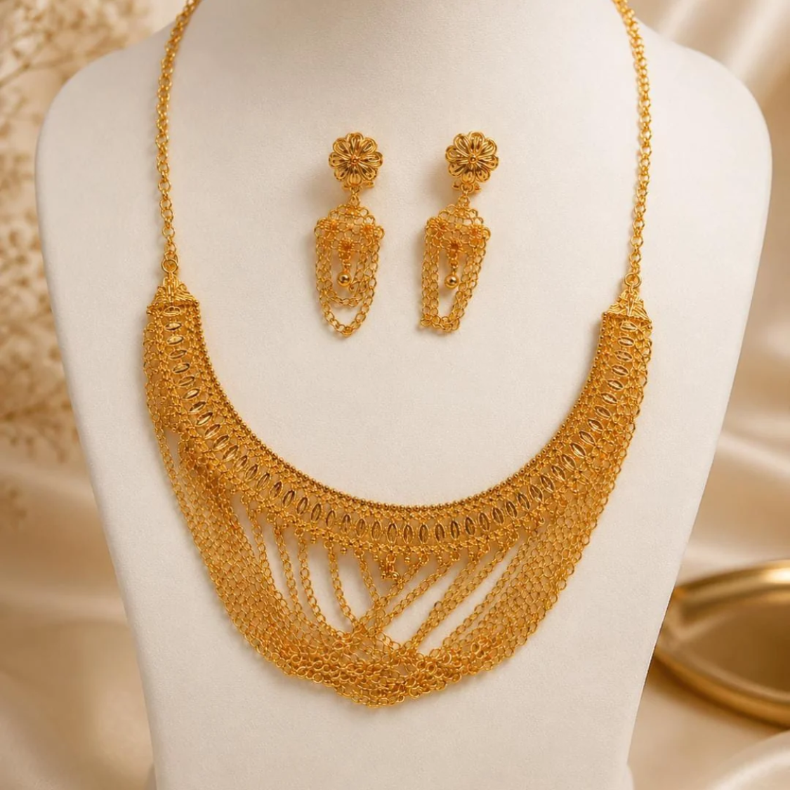 Luxury Gold-Plated Multi-Layer Chain Necklace Set – 2 Pcs